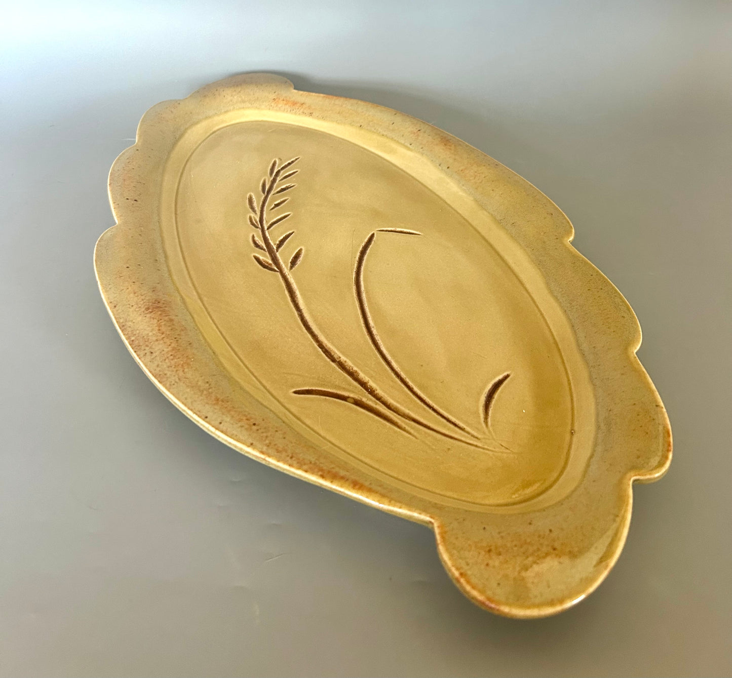 Autumn Wheat Oval Tray