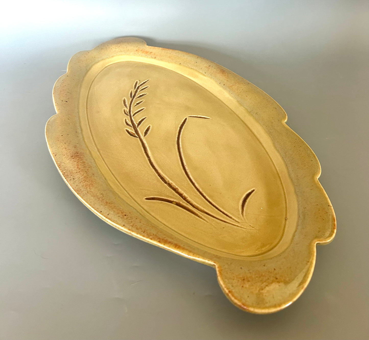 Autumn Wheat Oval Tray