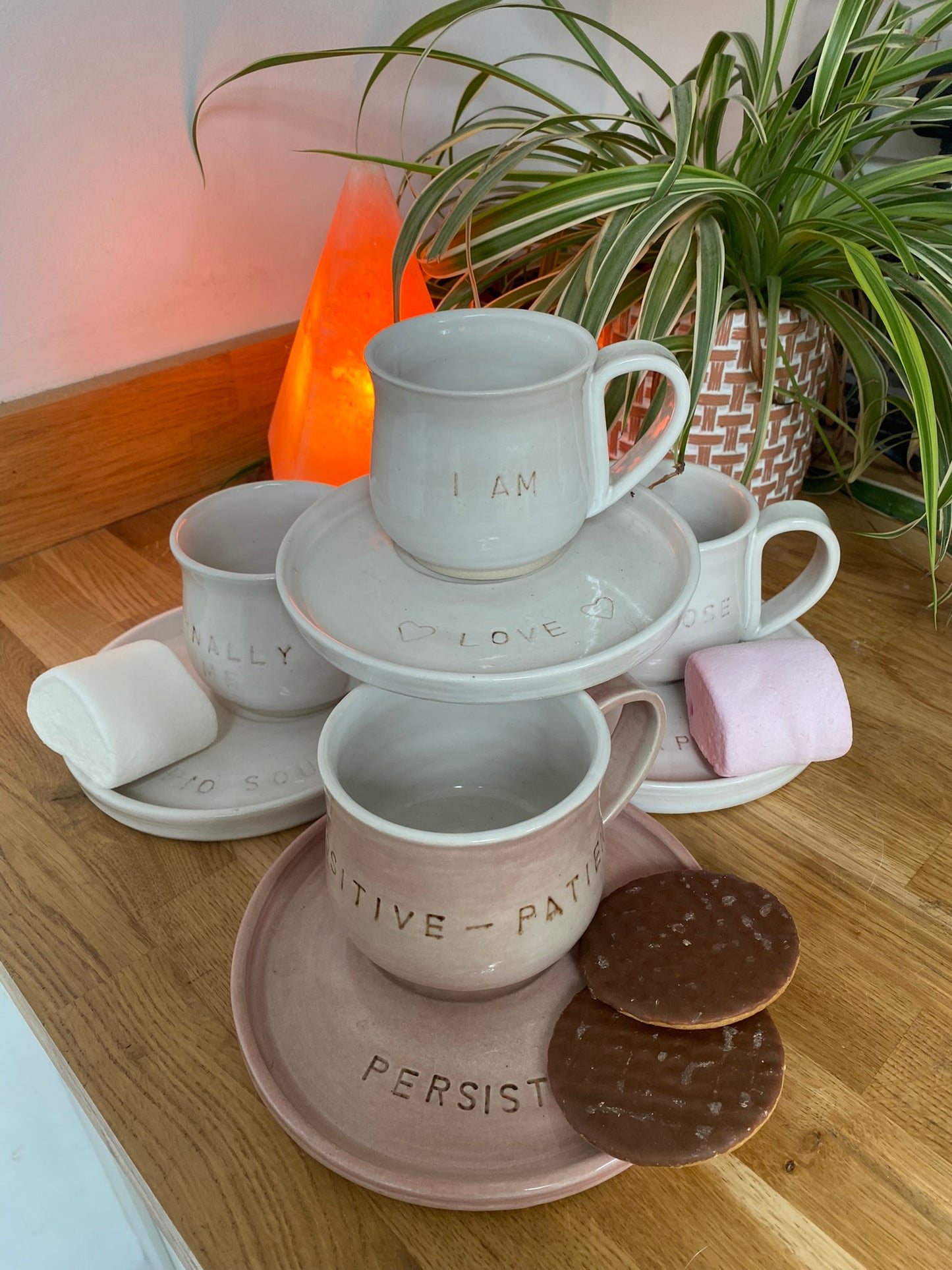 Affirmation Cup and Snack Saucer