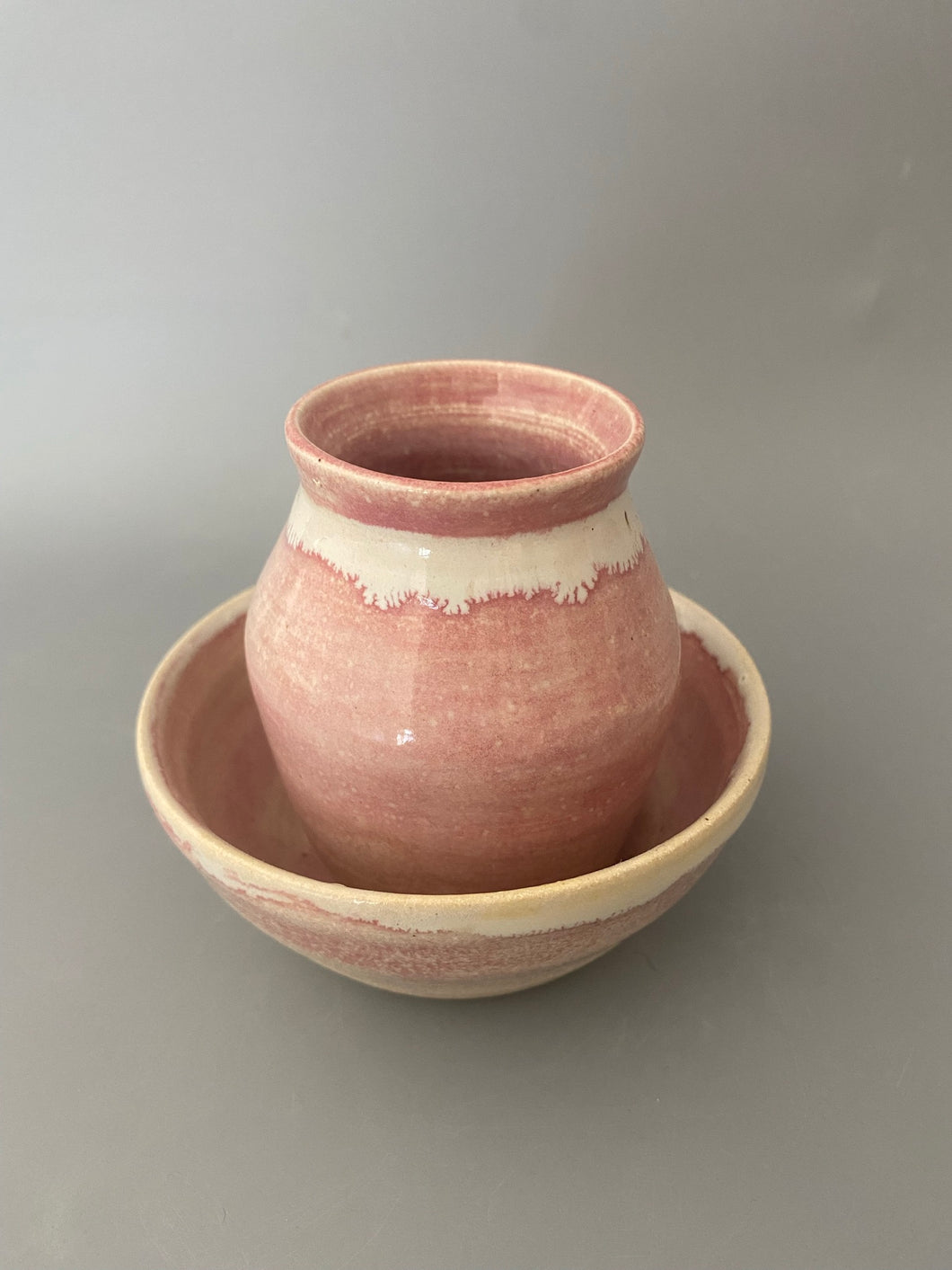 Pink Miniature Jug and Bowl