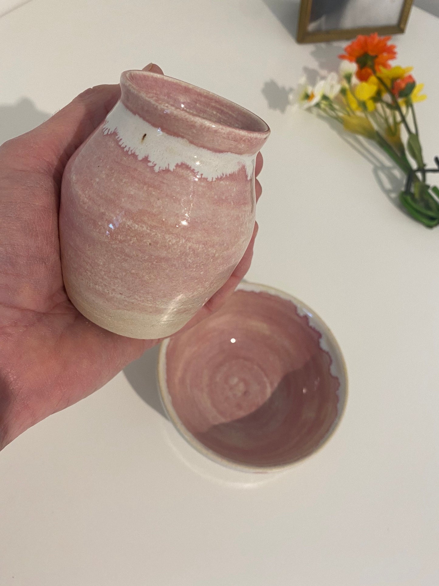 Pink Miniature Jug and Bowl